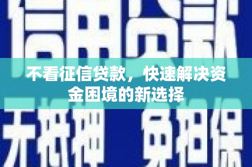 西充不看征信贷款，快速解决资金困境的新选择