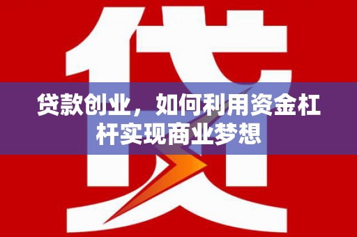 西充贷款创业，如何利用资金杠杆实现商业梦想