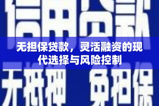 西充无担保贷款，灵活融资的现代选择与风险控制