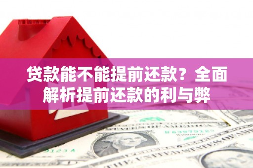 西充贷款能不能提前还款？全面解析提前还款的利与弊