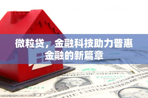 西充微粒贷，金融科技助力普惠金融的新篇章