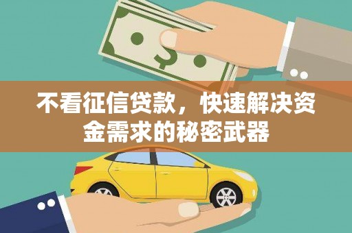 西充不看征信贷款，快速解决资金需求的秘密武器